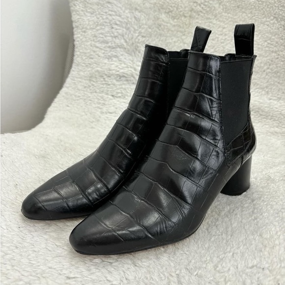 Zara Mock Croc high heel Chelsea boots size 37 EUR 6.5 US - Picture 6 of 8